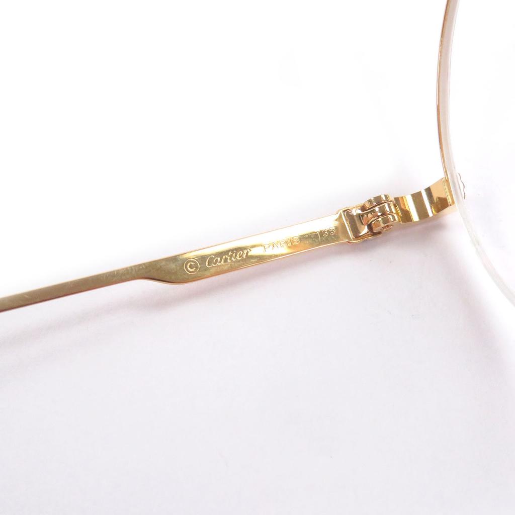 Very Good Cartier Glasses Trinity Half-Rim Round Frame Gold Used