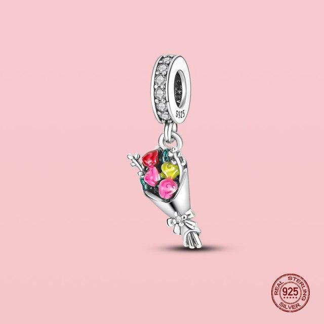 Pendentif en argent sterling 925 avec perles pour bracelet et collier Panjia originaux, bijoux pour femmes