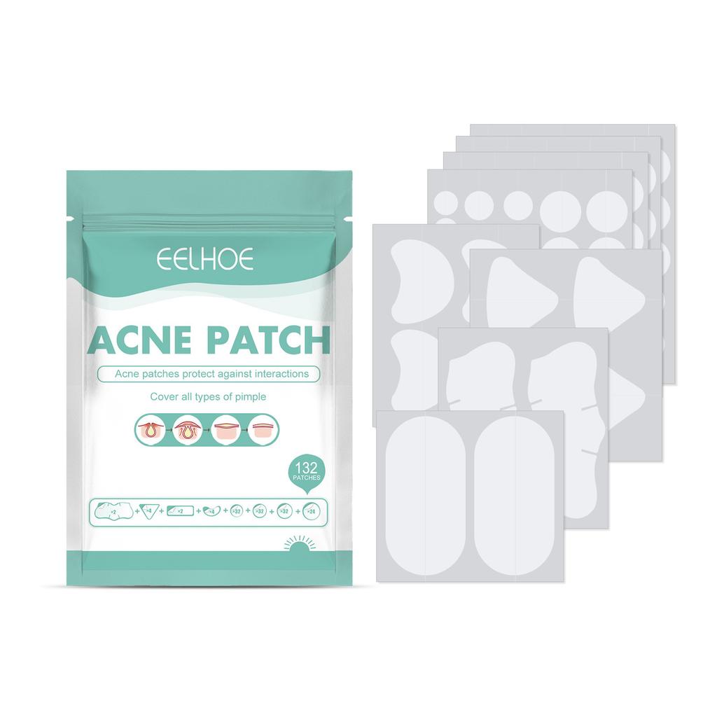 EELHOE Hydrocolloid Acne Patches Pimple Removal Smoothing Skin Repair Blemish Care Invisible Breathable Pimple Patch 132 Patches
