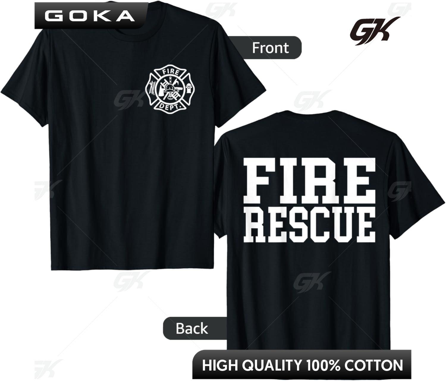 

Fire Department Logo Uniform Fireman Symbol Firefighter Gear Printed Graphic TShirt Comfortable Round Short Sleeved Tops 4XL