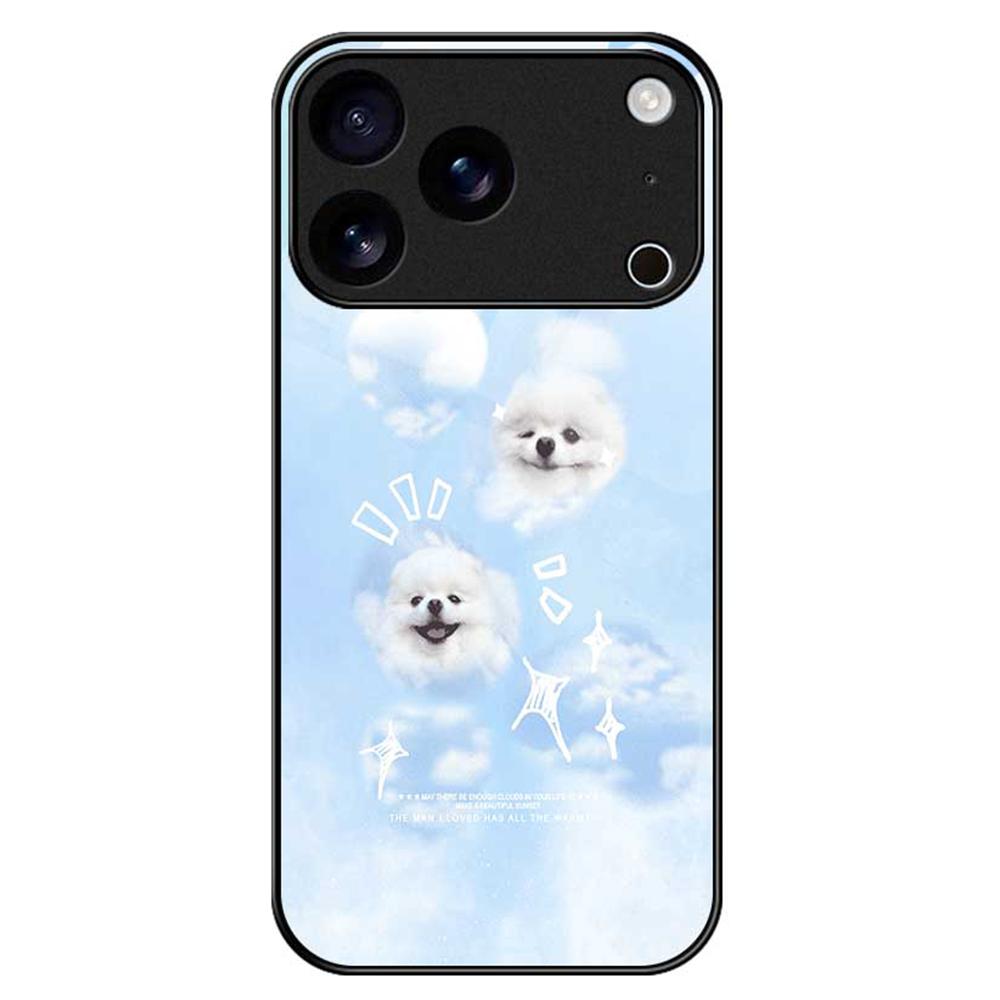 For iPhone 17 Pro Case PC TPU Tempered Glass Pattern Printing Phone Back Cover
