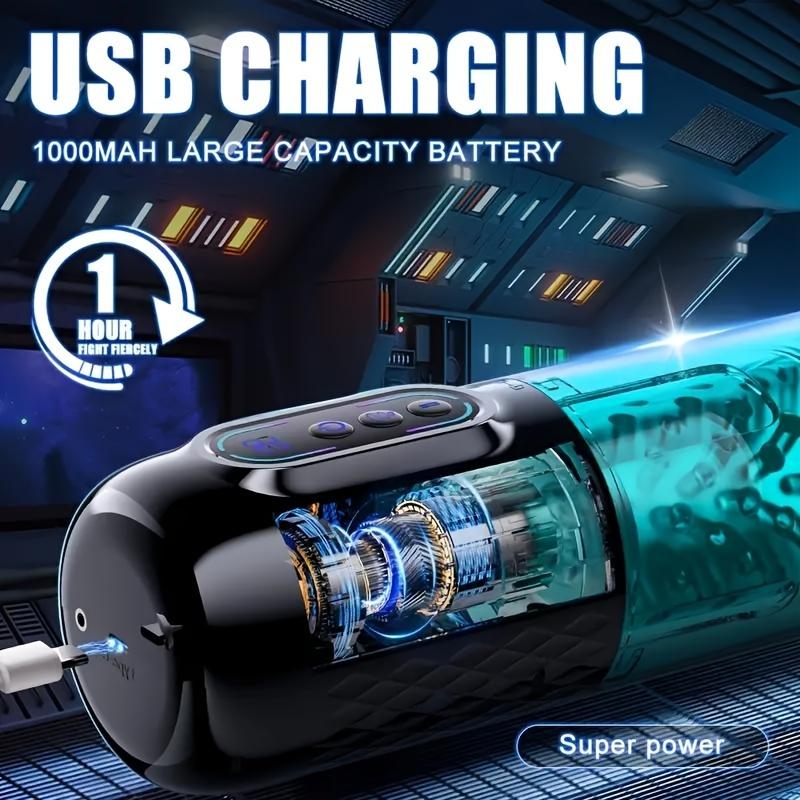 Male Automatic 9 Thrusting 9 Rotating 9 Sucking Blowjob Masturbator Cup 3D Textured Tunnel Sex Toys LCD Display Visual Window
