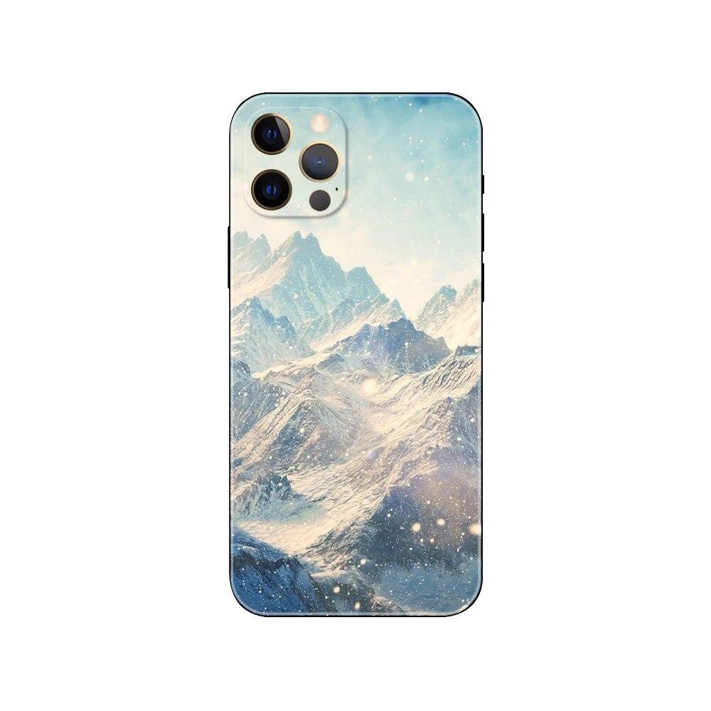 Capa de telefone com cena de montanha de neve de inverno para iPhone Samsung Galaxy Redmi Xiaomi Oppo OnePlus Note SA 7 8 9 10 11 12 13 14 20 21 22 23 53 54 Pro Ultra