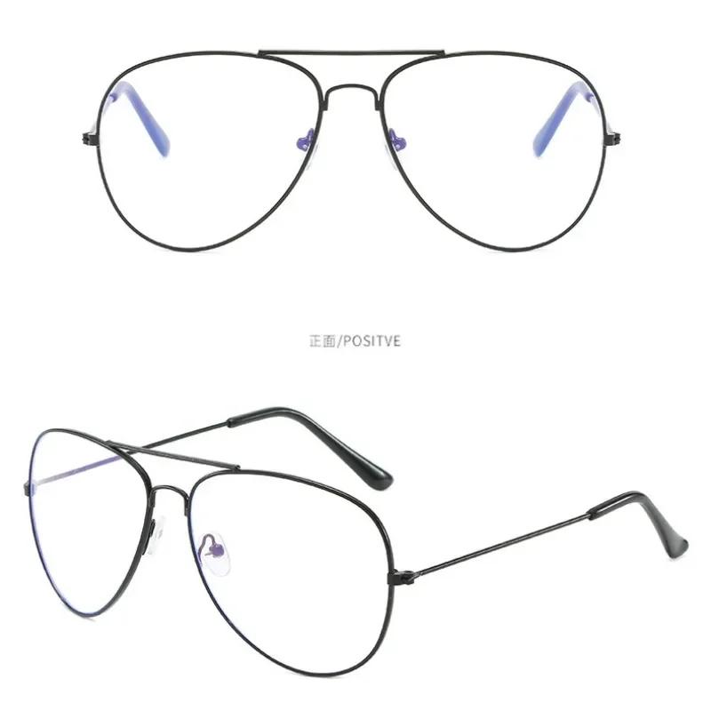 Finished Myopia Glasses Women Men Double Beam Nearsighted Eyewear Metal Frame Minus Diopter -0.5 To -6.0 HD Prescription Glasses
