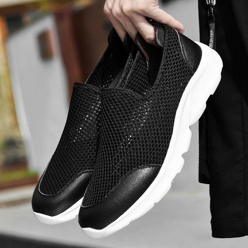 Fashion Luxury Brand Mens Loafers New Men Summer Comfortable Casual Shoes Slip-on Breathable Air Mesh Flats Handmade Trainers Sneakers