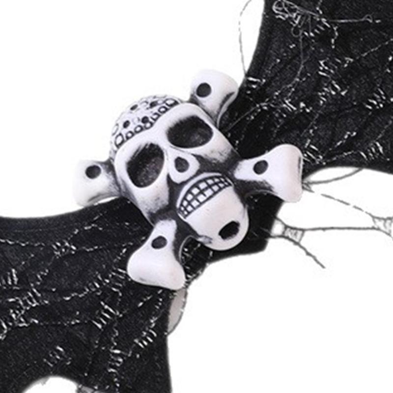 2Pcs Halloween Skull Bat Hair Accessories Lightweight Fabric Design For Costume Parties And Everyday Wear
