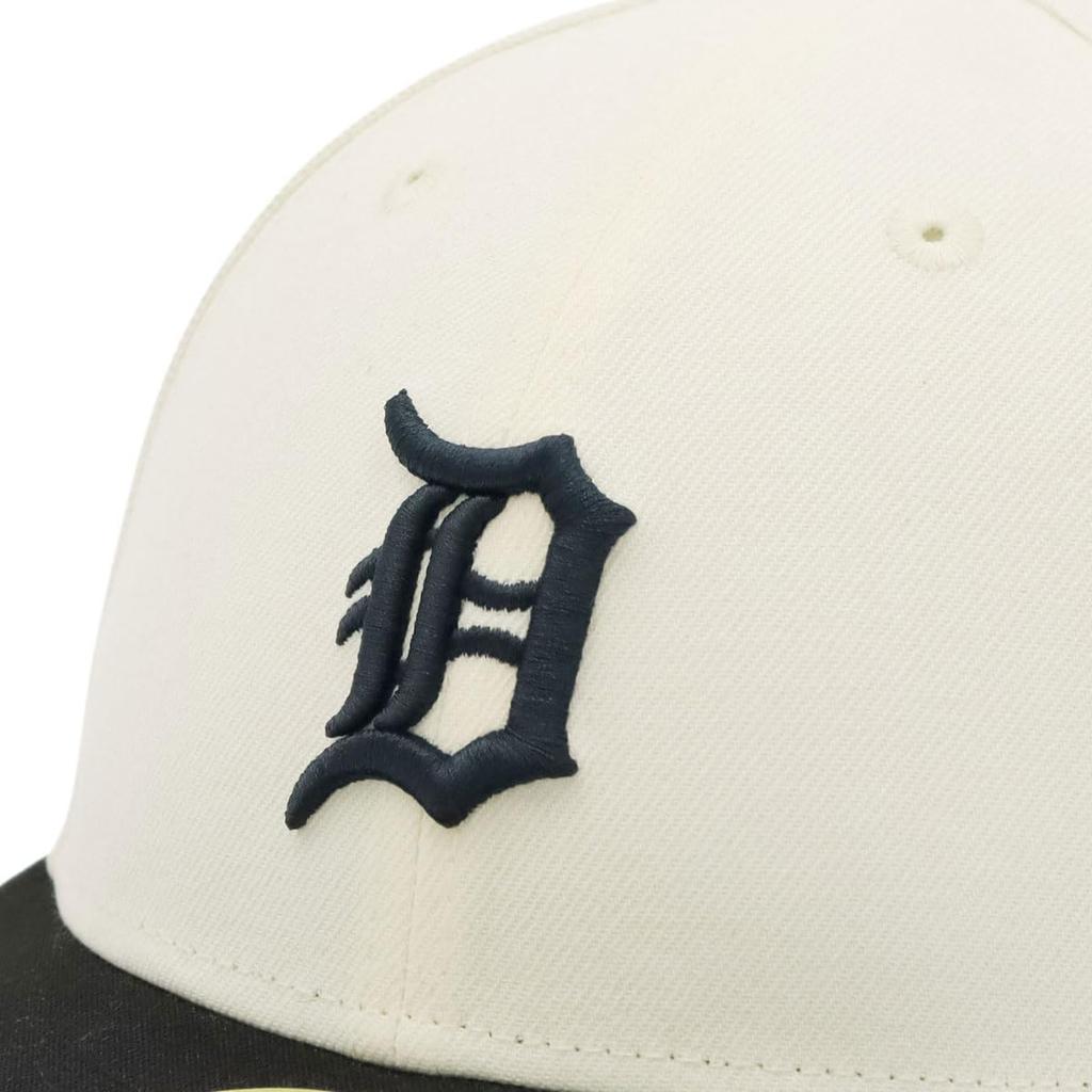 New Era LP 59FIFTY Cap MLB Detroit Tigers DET White Side Patch ONSPOTZ Exclusive and 59FIFTY Side Patch Low Profile Hat for Spring and Popular Sizing