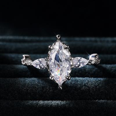 New Big Marquise CZ Bridal Wedding Rings Crystal White Color Luxury Engagement Rings for Women Eternity Trendy Jewelry