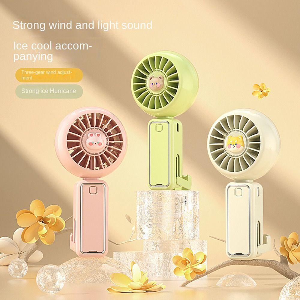 

Wind Power Handheld Fan 5 Blades USB Fan Silent Cute Fan Student