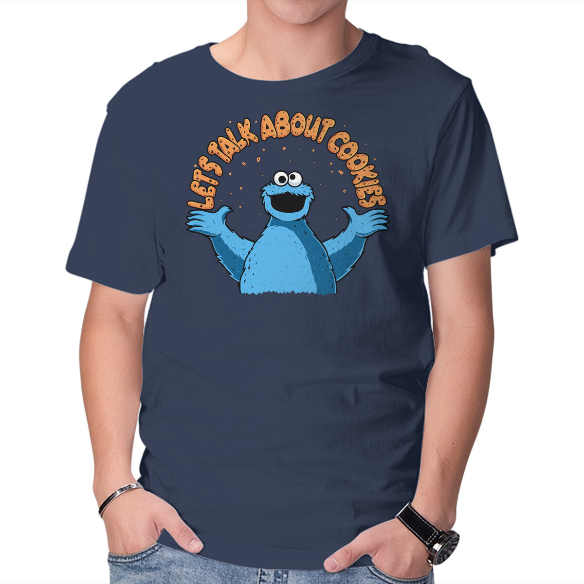 Unisex Crew Neck T-Shirt Let s Talk About Cookies Graphic Short Sleeve Casual Tee S
