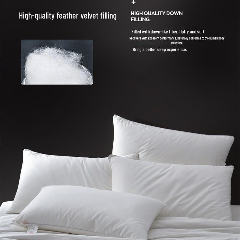 High-Elastic Hotel Pillow with Cervical Support and Down-Like Fiber Filling