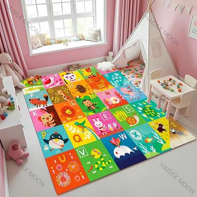 Kids Play Mats for Floor Extra Large Carpets Playtime Collection ABC, Numbers, Animals Educational Area Rugs for Play Room