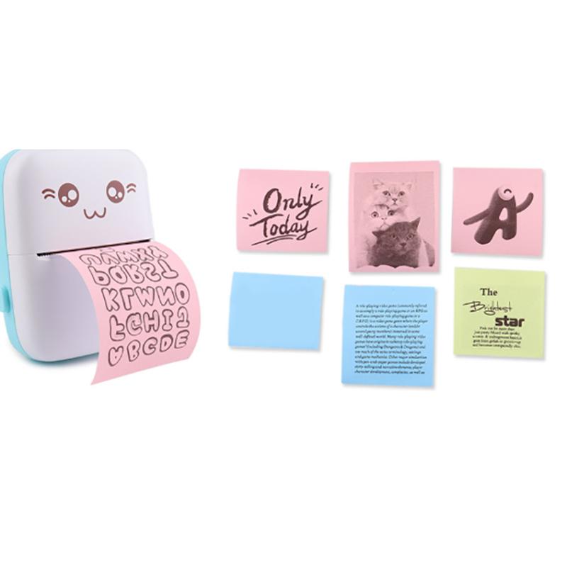 Mini Pocket Printer Self-Adhesive Paper Portable Thermal Printer Label Sticker For Printer Suitable For Home Office Study Work