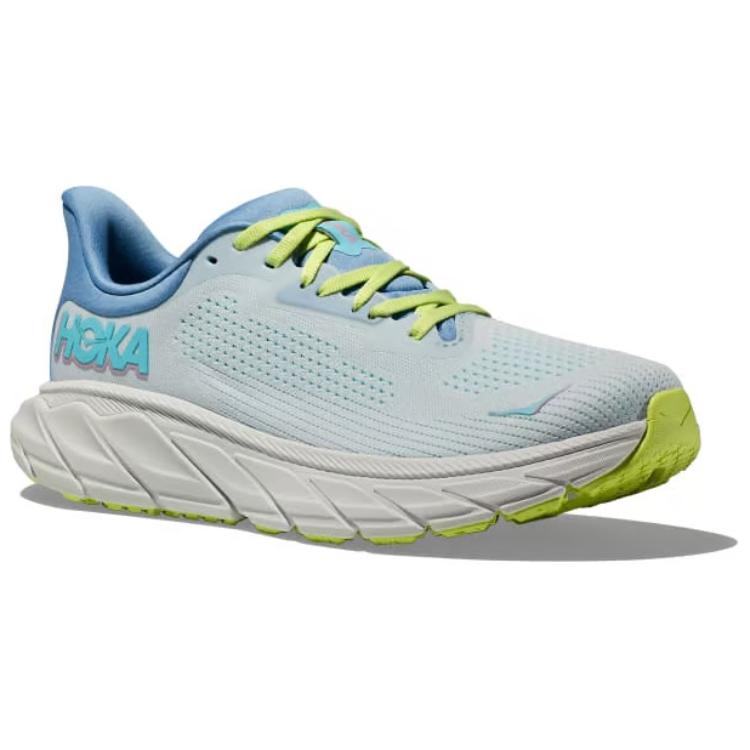 Hoka One One Arahi 7 Comfortable Versatile Shock Absorbing Durable Low Top Trail Running Shoes Women sneaker White Blue 1147890-ISK