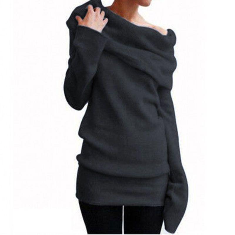 Luxurious Womens Off The Shoulder Sweatshirts Sweater With Timeless Winter Warmth