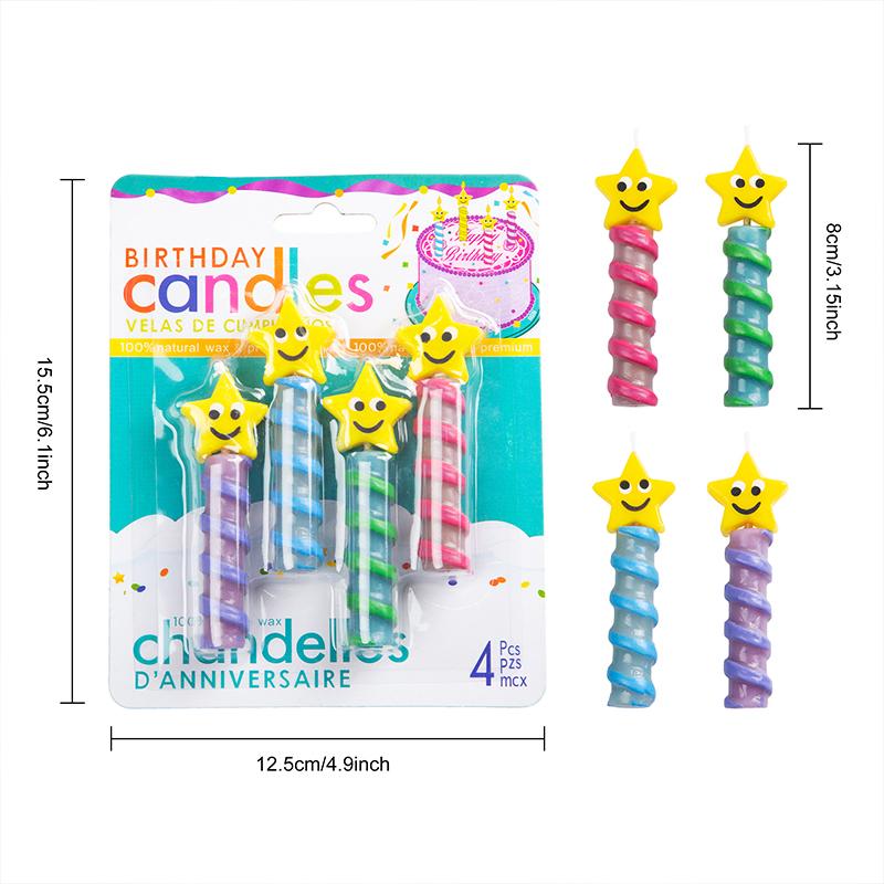 

Cute Smiley Birthday Cake Art Candle Wedding Party Decorative Candles Cake Cupcake Topper Party Supplies Cake Decorating