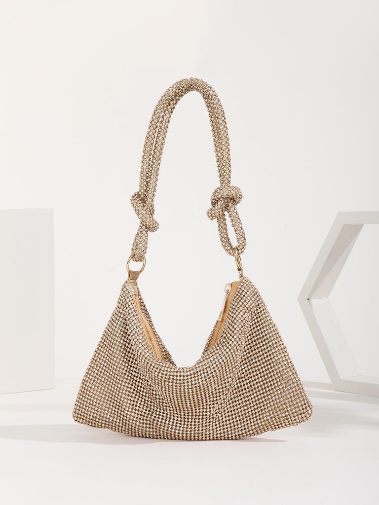Women Shiny Rhinestones Shoulder Bag  Clutch Elegant Party Wedding Purses Handbag Ladies Fashion Evening Clutch B