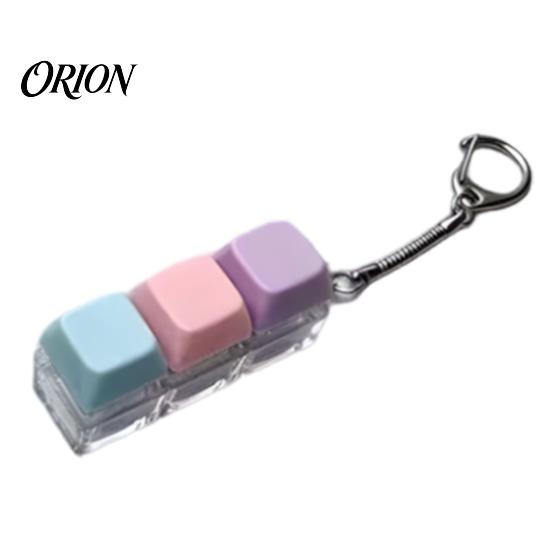 Mechanical Keyboard Fidget Keychain 2/3/4/9-Keys Toy, Stress Relief Push Button Finger Toy Clicker LED Light-up Tactile