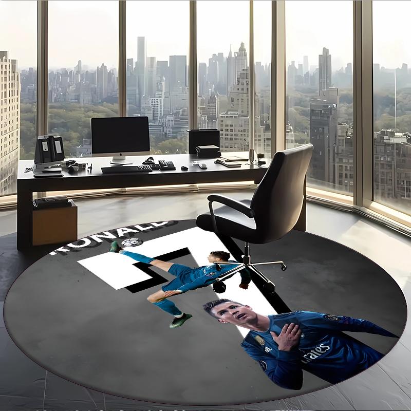 Ronaldo (14) Round Office Rug Decorative Floor Rug for Office Bedroom Living Room and Home Space