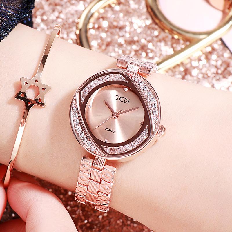 

Women S Steel Belt Watch, Ultra-Thin Girlfriend Student Watch, Fashionable Waterproof Quartz Women S Watch рожевий колір золота