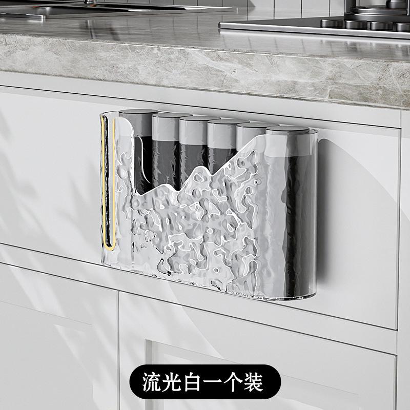 Garbage bag storage box Wall-mounted kitchen Bathroom extraction Light luxury large-capacity transparent plastic bag sorting storage box