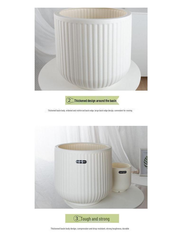 Nordischer Stil Großer Harz-Blumentopf, Hoher Zylinder für Paradiesvogel oder Areca-Palme, Verdickt und Langlebig