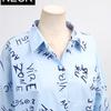 New Top Popular Personality Fashion Long Sleeve Letter Print Shirt