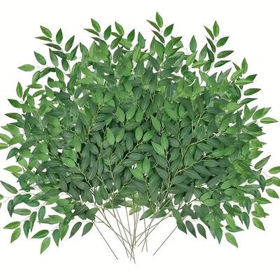 Artificial Willow Leaves Stem - Decorative Simulation Green Plant