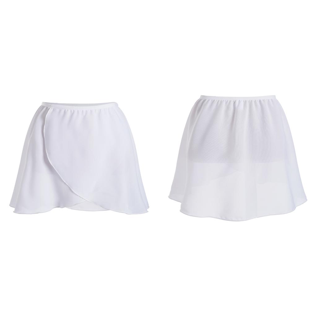Chiffon Skirt Kids Elastic Waistband Irregular Slit Miniskirt for Stage Performance Gymnastic Costume