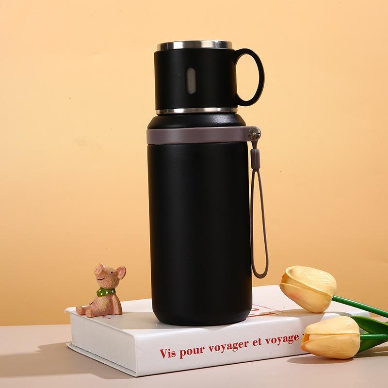 316 Stainless Steel Portable Thermos Cup with Tea/Water Separation and Large Capacity Bowl Lid