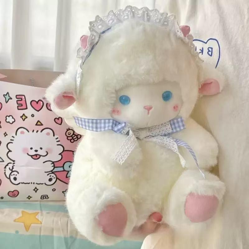 Peluche mouton ange - Mignonne, Jouet apaisant pour le sommeil et décoration de chevet, Cadeau d'anniversaire parfait pour les enfants