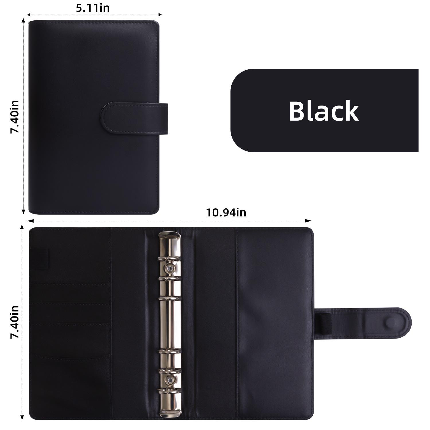 A6 Macaron PU Leather Detachable Zipper Notebook & Cash Budget Planner