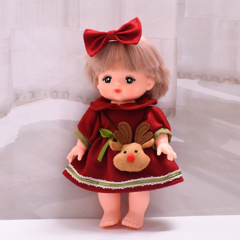 25cm Milu Tang Doll Outfit: Elk Red Dress Set