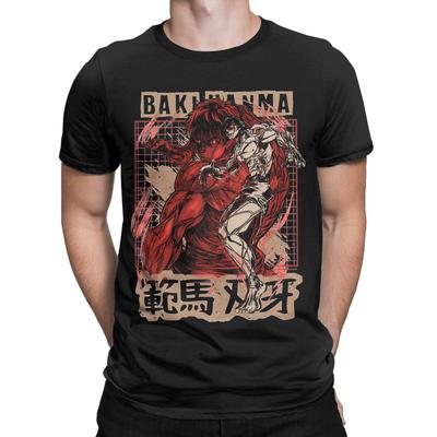Baki Hanma Mens T Shirt Anime Funny Tee Shirt Short Sleeve Round Collar TShirt Pure Cotton Printing Clothing