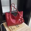 Women PU Tote Bag Chic Hobo Bag Large Capacity Stylish Commuting Bag with Silk Scarf Trendy Handbag Top Handle Bag