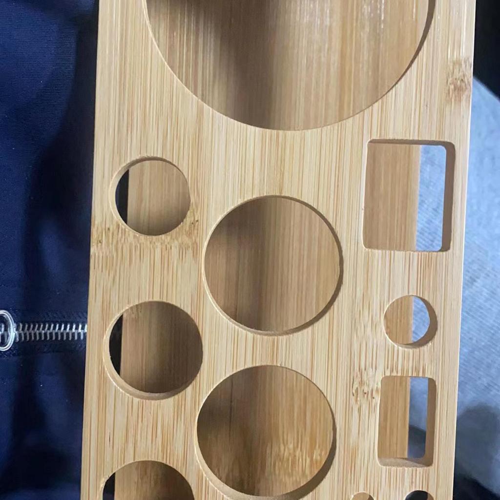Cocktail Shaker Wooden Rack Bamboo SHAKE Barware Drinkware Set with 13 Holes