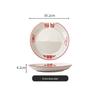 Set di Piatto Rotondo Rosso Ceramica Retrò Doppia Felicità - Piatto Basso, Piatto Piatto, Piatto per Hot Pot, Piatto per Carne, Piatto per Salsa e Piatto per Pesce per Tavola da Ristorante.