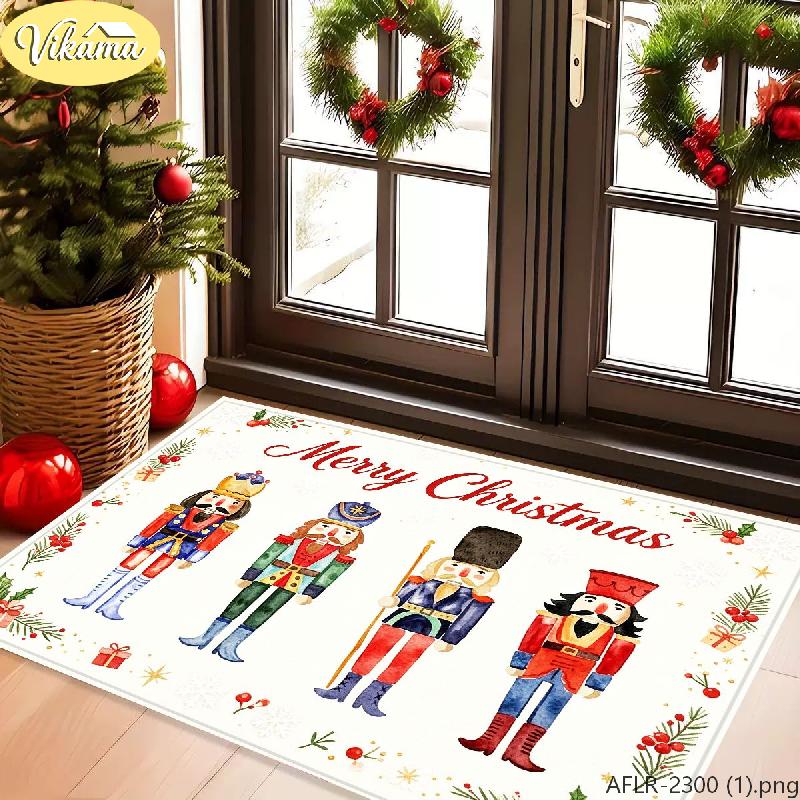 Nutcracker Ballet Story Doormat Festive Welcome Rug Non Slip Entryway Mat Indoor Outdoor Washable Festive Home Decor
