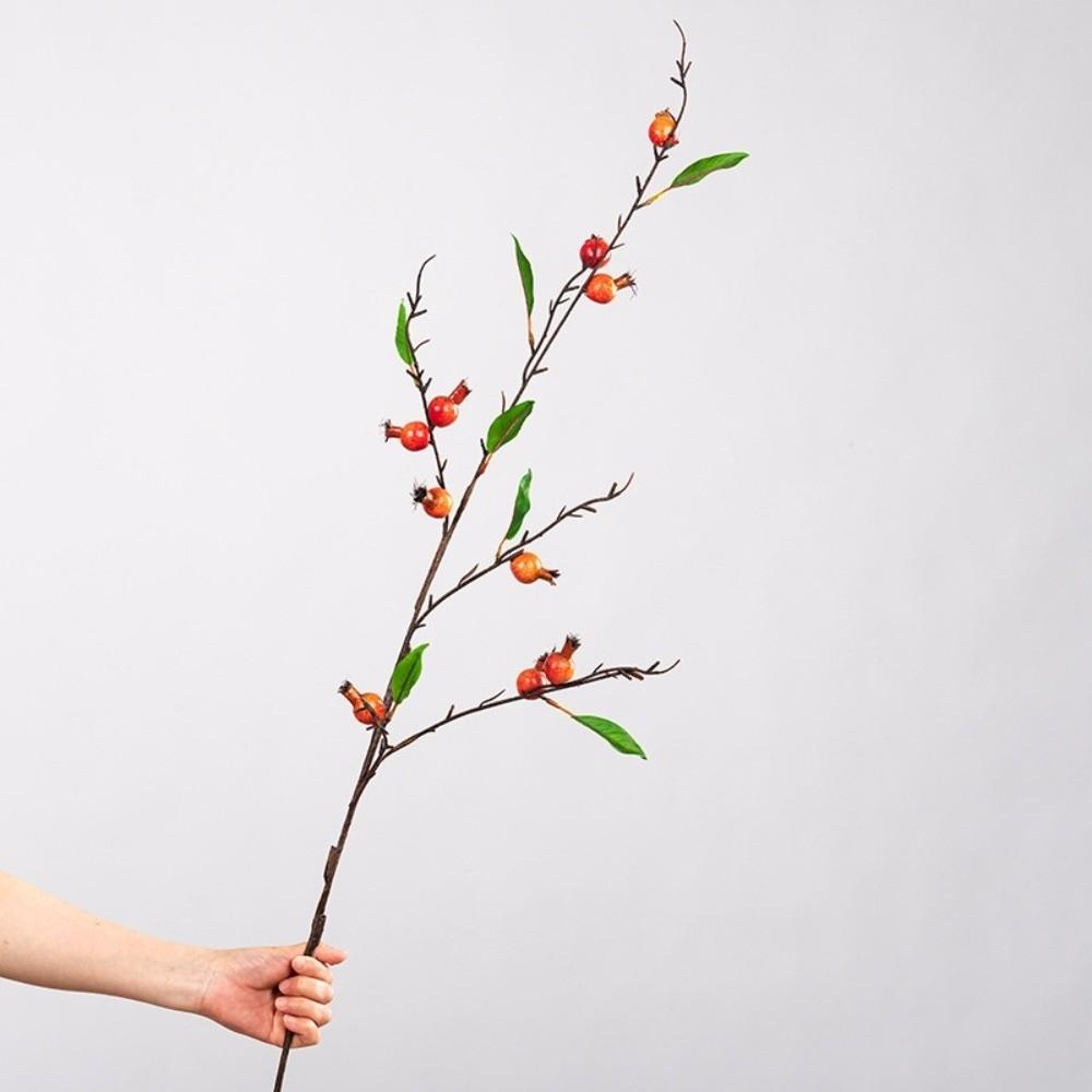 Long Branch Artificial Pomegranate Plastic Foam Berry Artificial Fruit Branch Handmade 10-Fruit Simulation Flower Outdoor Garden