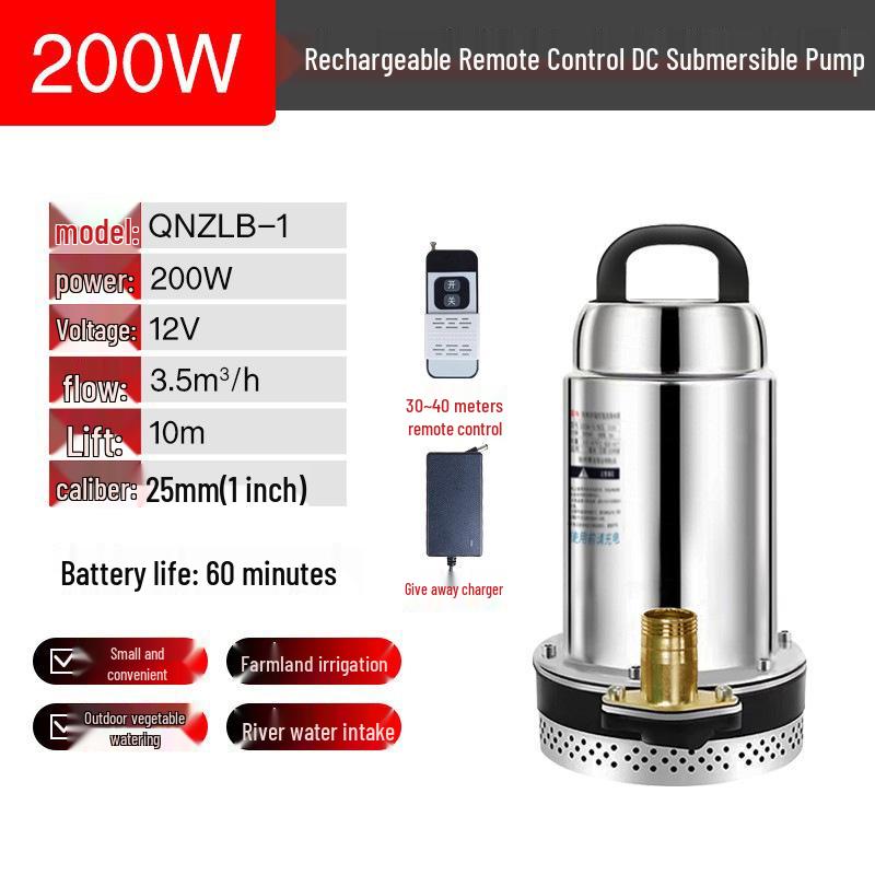 Rechargeable Wireless Remote Control Submersible Water Pump for Agricultural Irrigation