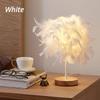 LED Warme Kleine Tisch Lampe Nordic Romantische Kreative Feder Hochzeit Zimmer Rot Mädchen Schlafzimmer Nacht Taschenlampe Nacht Lesen Licht