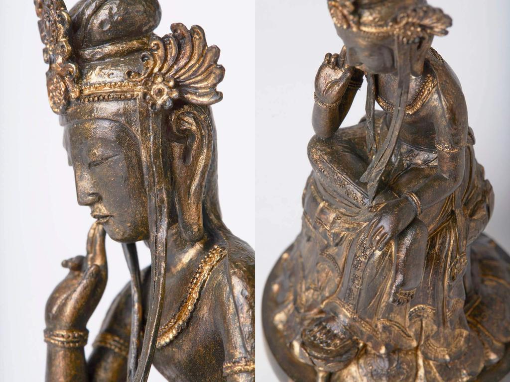 Ismu TanaCOCORO Gilt Bronze Maitreya Buddha Statue by Ismu MORITA tc3532 [Palm] (Kondo Miroku)