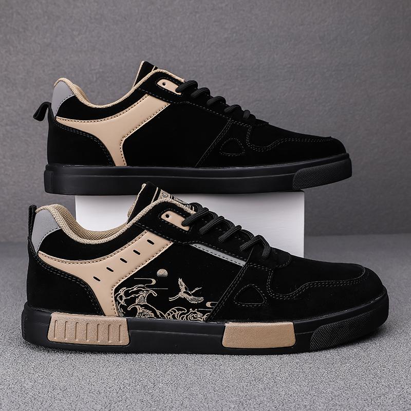 New Trendy Four Season Fit Plus Size Board Men Shoes Plus Size Trendy and Fashionable Commuting Shoes Work  Simple Color Shoes