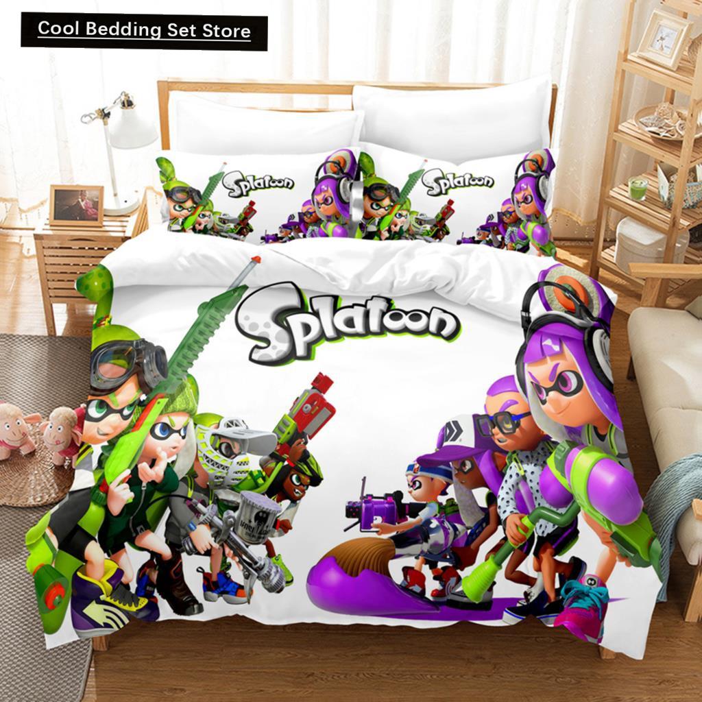 Splatoon Bedding Set Single Twin Full Queen King Size Kawaii Boys/girls Bed Set Aldult Boys Bedroom Duvet Cover Sets 3D Print