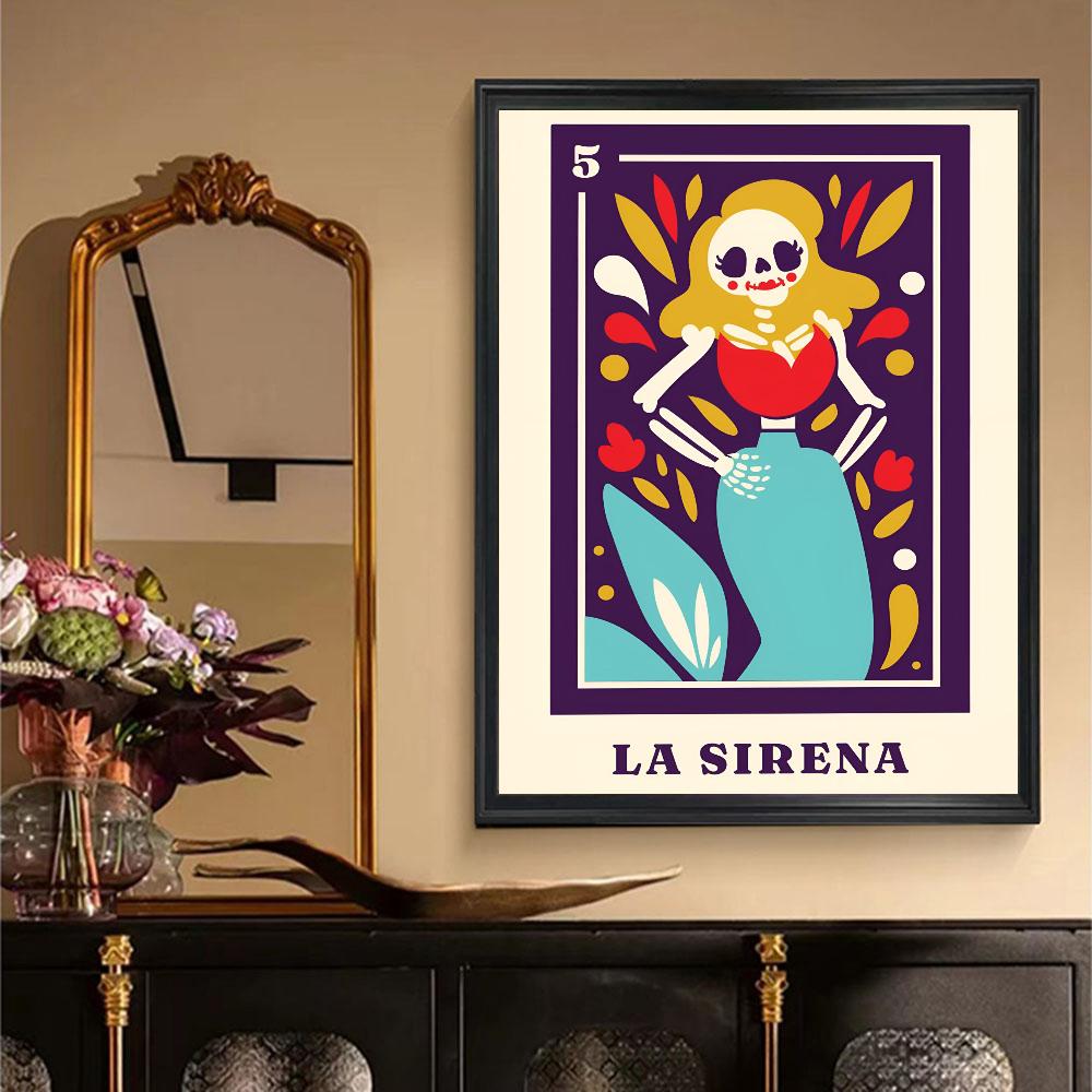 

1pc Hot Modern Graffiti Mexican Skeleton Mexico LA DAMA Nordic Poster Posters Home Room Bar Cafe Decor Art Wall Painting Picture 21cm×30cm NoFrame