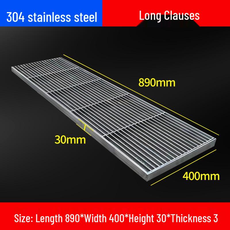Gitterrostabdeckung aus Edelstahl 304 für Entwässerungsrinnen und Schächte.
