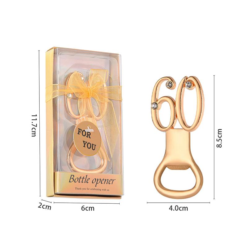 30/40/50/60/70/80 Number Shape Bottle Opener For Birthday Party Wedding Anniversary Souvenir Gift Kitchen Gadget1