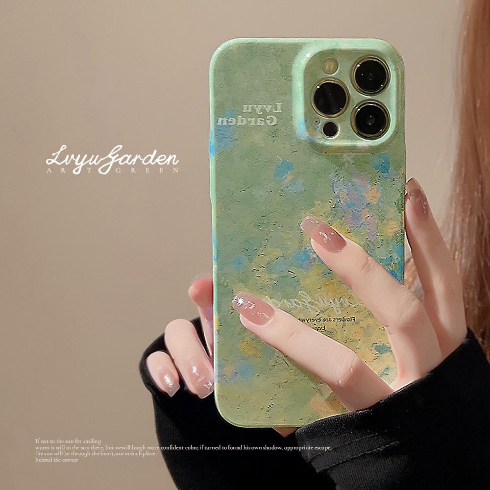 Oil Painting 17pro Max Apple Phone Case 16 Premium 12 Film IPhone 15 Niche X/8 Compatible with Multiple Models