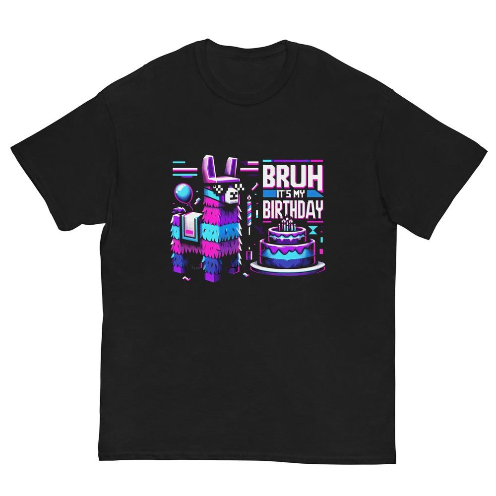 Bruh Its My Birthday Llama Pinata Boy Girl Family Party Bday T-Shirt L