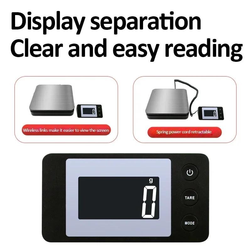 High-precision Digital Scale 50kg/2g Electronic Platform Scale Wired/Wireless Parcel Pet Express Weighing Scale with Backlight